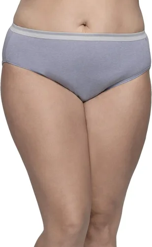 Vista 2 de Fit for Me Womens Plus Heather Assorted Cotton Hi-Cut Underwear, 6
