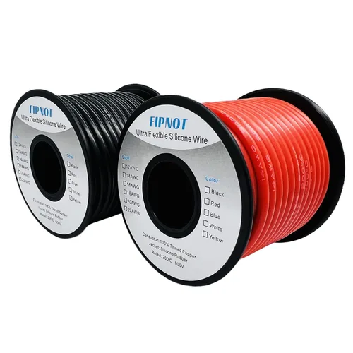 Vista 27 de Cable de 8 AWG Alambre Calibre 8 de Silicona - Carrete Negro de 25 pies, Alambre de Cobre Estañado Trenzado Extra Flexible 8AWG para Soldadura 200℃