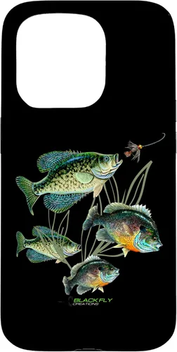 Vista 14 de Crappie Bluegill Fishing Phone Covers Black Fly Case for iPhone 17