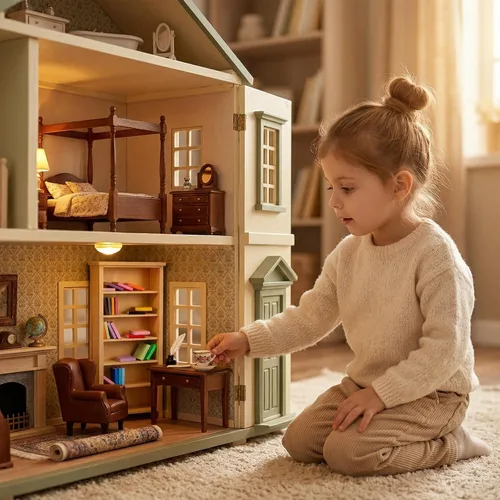 Vista 5 de Estantería de casa de muñecas a escala 1:12, gabinete de almacenamiento modelo de casa de muñecas, estantería en miniatura de madera sin terminar