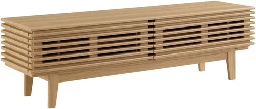 Vista 15 de Modway Render - Mueble moderno de mediados de siglo para mesa de bufé o TV de 160 cm, color nogal