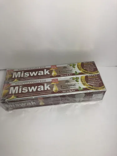 Vista 2 de Essential Palace Miswak Natural Honey & Moringa Herbal Pasta de dientes [Paquete de 2 a 6.5 onzas]