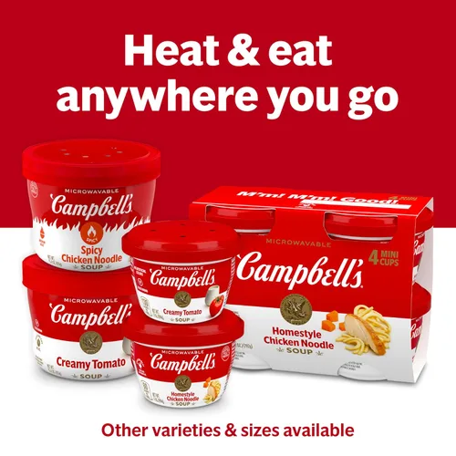 Vista 6 de Campbell's Homestyle - Sopa de fideos con pollo, cuenco para microondas de 15.4 onzas (caja de 8)