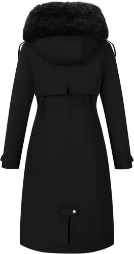 Vista 2 de RISISSIDA Puffer Jacket Women Winter Fur Lined Coat with Long Fur Collar Hooded Cold-resistant, Warm Bubble Overcoat