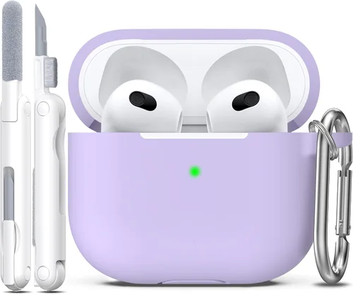 Vista 89 de R-fun for AirPods 2nd/1st Case Silicone Cover, Banana Violet Violeta plátano