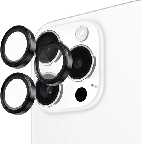 Vista 9 de Pelican Protector de lente de cámara con anillos de aluminio para iPhone 16 / iPhone 16 Plus - Vidrio templado 9H - Resistente a los arañazos