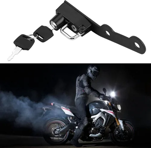 Vista 6 de Acouto Cerradura de casco de aleación de aluminio para casco de motocicleta, gancho de montaje de cerradura para MT-09 FZ-09 FJ-09 2014-2017