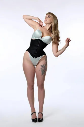 Vista 3 de Royals Fashion - Corsé cónico con curvas para mujer, corsé de algodón deshuesado de acero