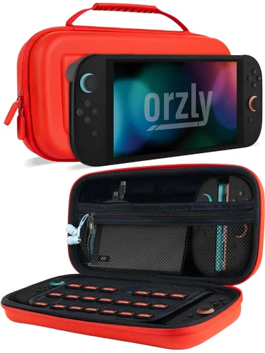 Vista 10 de Orzly Case Compatible with Nintendo Switch 2 Protective Travel Carry Case with Screen Padding, Game Card & microSD Slots, Zipped & Open Pockets for