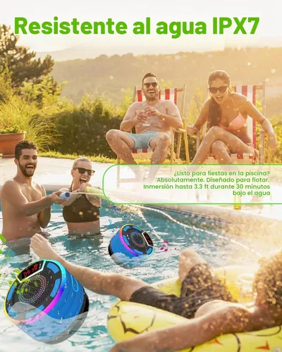Vista 2 de ssuowao - Altavoz de ducha Bluetooth IPX7 impermeable con pantalla LED, radio FM, ventosa, micrófono integrado, mini altavoz para baño, viajes