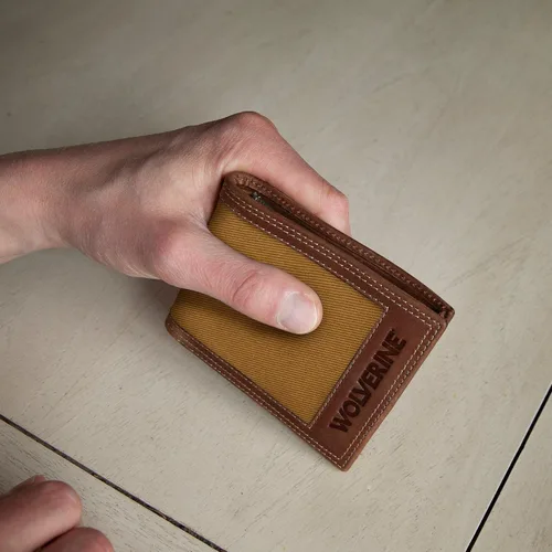 Vista 63 de WOLVERINE Billetera plegable de lona/cuero para hombre