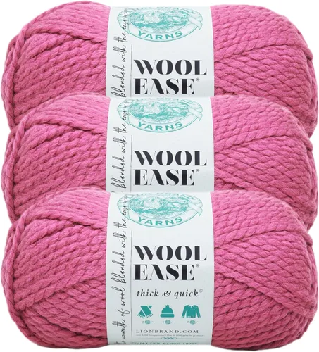 Vista 61 de Lion Brand Yarn - Ovillo de lana Wool-Ease Thick & Quick color fuerza aérea Super Bulky Wool Acrylic Blend Fiber for Soft Hats, Sweaters, Chunky