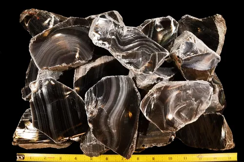 Vista 4 de Obsidiana de rayas grises de 5 pulgadas, 1-2 libras de Davis Creek Root Chakra Curación Crystal Rock Mineral Specimen Stones Reiki Ideal for
