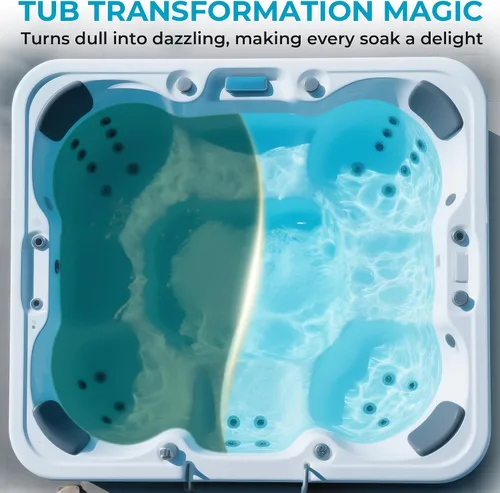 Vista 6 de Choque de spa sin cloro para bañera de hidromasaje, tratamiento de choque sin cloro para jacuzzis, spas y piscinas, disolución rápida, choque