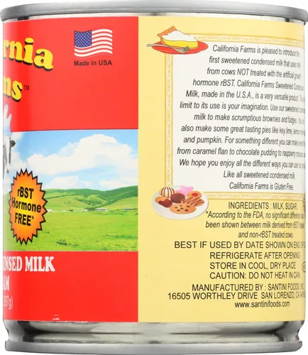 Vista 8 de California Farms, leche condensada endulzada sin gluten, 14 onzas