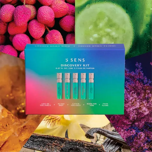 Vista 3 de 5 SENS Discovery Kit - Eau de Parfum Travel Spray Set: In Too Deep, Catch Feelings, Life of the Party, Twin Flame & Burn For You - Fragancia fina