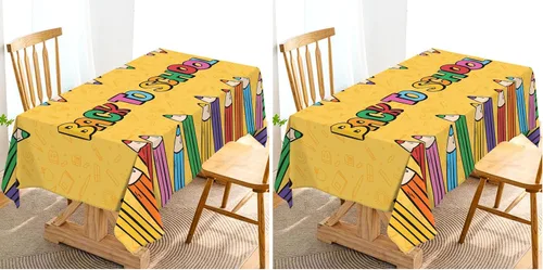 Vista 7 de Hafangry Mantel de regreso a clases, para niños, estudiantes, primer día de escuela, decoración de fiesta de bienvenida, rectangular, cocina