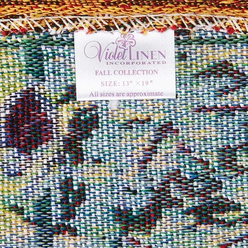 Vista 5 de Violet Linen Tapiz decorativo de algodón tejido de poliéster con hojas de otoño, girasoles, cosecha de otoño, 13 x 19 pulgadas, rectangular, juego