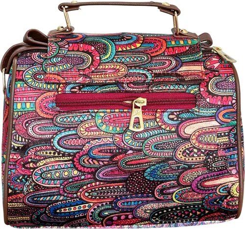 Vista 3 de Bolsos cruzados en caja para mujer con cinturón de hombro ajustable, dos partitones, bolsa con asa superior