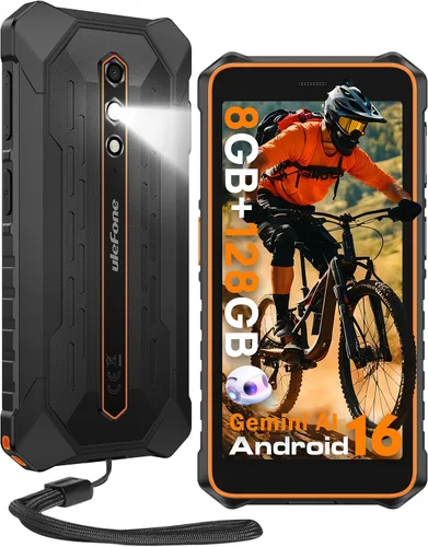Vista 11 de Ulefone RugKing 2 Pro - Teléfono resistente, 8 (4+4) GB+64 GB Octa-Core, 4500 mAh, teléfono impermeable Android 16, pantalla HD+ Corning Gorilla