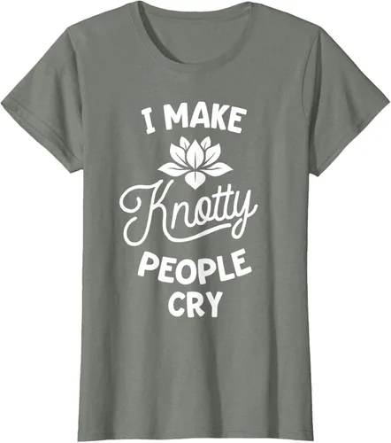 Vista 18 de Camiseta divertida de terapia de masaje I Make Knotty People Cry, Negro, S