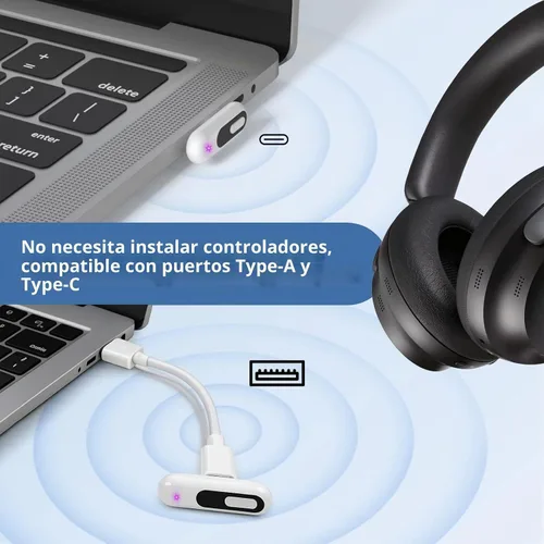 Vista 6 de Adaptador de audio Bluetooth USB-C para PS5 y PS4, baja latencia