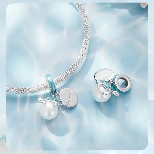 Vista 3 de ARTCHARM Blue Dream - Abalorios submarinos para playa, cuentas de perlas para pulsera original, collar de bricolaje
