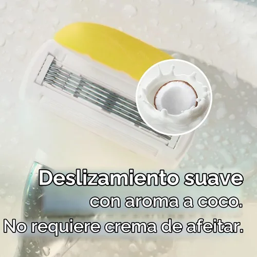Vista 8 de Gillette Venus Comfortglide con mango de maquinilla de afeitar Olay Coconut para mujer + repuestos de cuchilla, plateado, 2