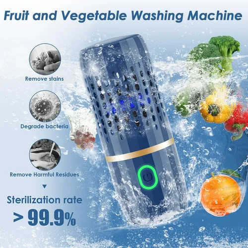 Vista 2 de Cudinham - Limpiador y Purificador de Frutas y Verduras, Máquina de Lavado con Forma de Cápsula, Tecnología de Desinfección de Iones OH para Limpiar