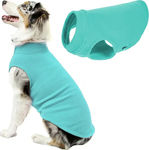 Vista 38 de Gooby - Chaleco de Vellón Elástico, Chaleco de Vellón Tipo Pullover Chaqueta Suéter para Perros, Azul Argyle, Extra Pequeño
