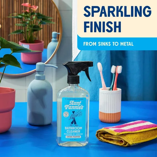 Vista 6 de Aunt Fannie's Limpiador de baño multiusos en espray de vinagre para ducha, bañera, inodoro, azulejos, fregadero y accesorios, 16.9 onzas