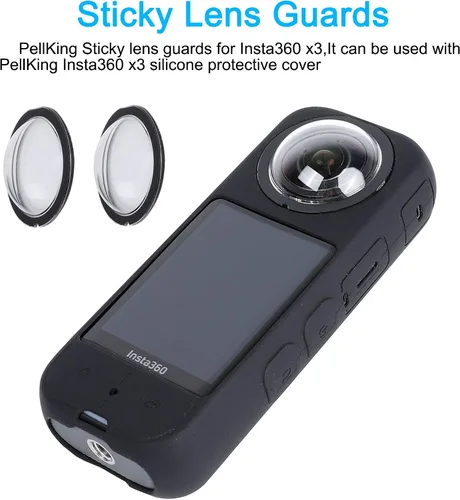 Vista 2 de PellKing Kit de accesorios de protección de cámara para Insta360 X3, Insta 360 X3, incluye protector de lente/cubierta protectora