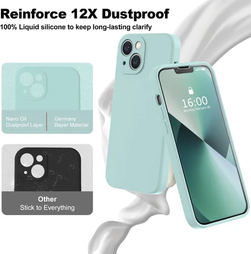 Vista 3 de BossKiss Funda compatible con iPhone 13, silicona de alta calidad mejorada [protección de cámara] [2 protectores de pantalla]