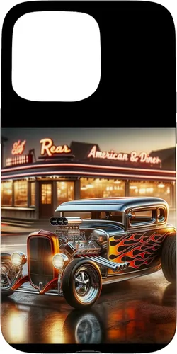 Vista 31 de Classic Hot Rod Retro Vintage Custom Hotrod Car Illustration Case for iPhone 17