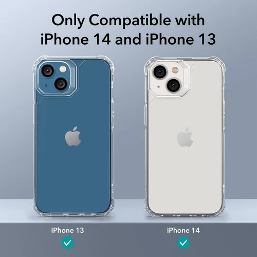 Vista 2 de ESR Funda para iPhone 14/iPhone 13, protección de grado militar con esquinas que absorben los golpes, parte trasera acrílica resistente a