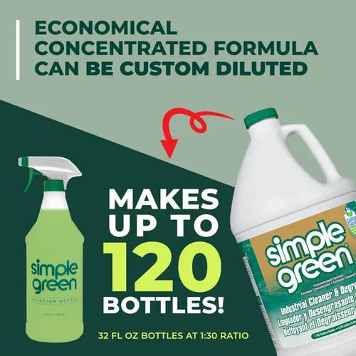 Vista 8 de Simple Green 13005CT, limpiador y desengrasante industrial concentrado, botella de 1 galón, Blanco, 1