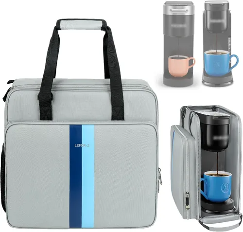 Vista 8 de LEFOR·Z Bolsa de viaje para cafetera, compatible con Keurig K-Mini, funda de transporte para cafetera de una sola porción compatible con K-Mini Plus