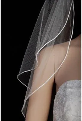 Vista 2 de Tienda de jengibre boda 2T Oval Bridal Veil borde satinado