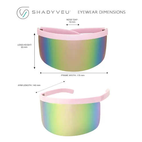 Vista 5 de ShadyVEU Gafas de sol retro monocromáticas de gran tamaño con lentes espejadas futuristas sin montura de 6.693 in para hombre y mujer