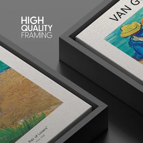 Vista 5 de SIGNWIN Lienzo enmarcado para pared, diseño de Vincent Van Gogh, un par de amantes, naturaleza, ilustraciones de área silvestre, bellas artes