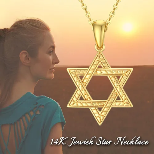 Vista 6 de WSX 14k HamsaDavid StarEvil EyeDream CatcherFeatherOmCeltic TrinityHorus Eye Pendant Necklace for Women
