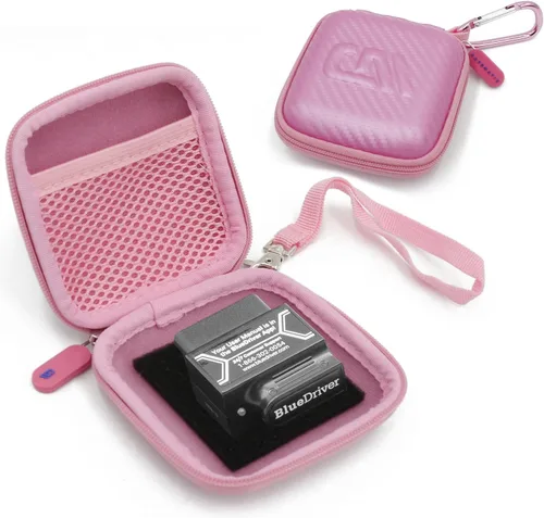 Vista 7 de CASEMATIX Mini funda de transporte para coche y auto, compatible con BlueDriver Bluetooth profesional OBDII OBD2 herramienta de escaneo Monitor Negro