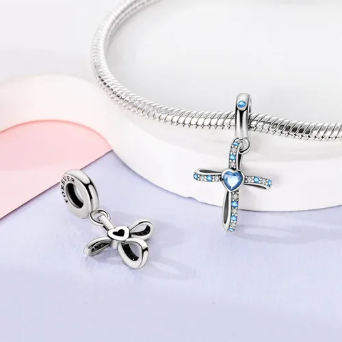 Vista 2 de LeeFeel Forever Mom Sister Friend Charms Exquisitos dijes de cuentas de cohete