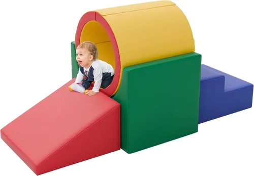 Vista 8 de TOLEAD Túnel/Escaleras de Espuma para Trepar, Juego de Actividad de Espuma para Trepar y Arrastrarse para Niños Pequeños y Niños, Equipo de Gimnasio