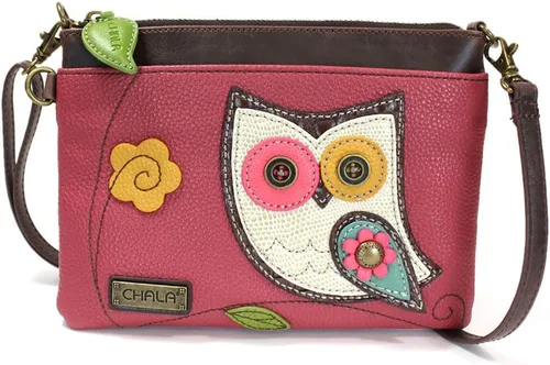 Vista 22 de CHALA Mini bandolera/bolso con correa convertible elegante, compacto, versátil Loro azul - Gris cálido