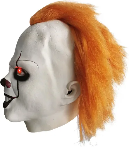 Vista 2 de Máscara de Halloween Malvado Payaso Capítulo dos Látex LED Terror Película Cosplay Cabeza Completa Disfraz Fiesta de Masquerade