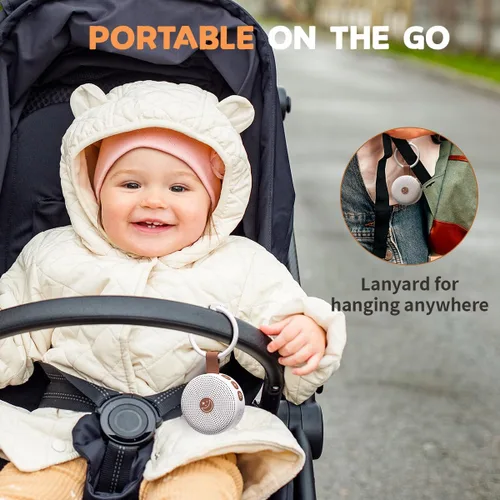 Vista 6 de Máquina de sonido Mini máquina portátil de ruido blanco para bebé con 30 sonidos relajantes para niños y adultos, temporizador de apagado