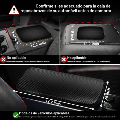 Vista 2 de Amiss almohadilla para consola central del auto, ajuste universal, impermeable, funda para la caja del reposabrazos del asiento, de piel sintética