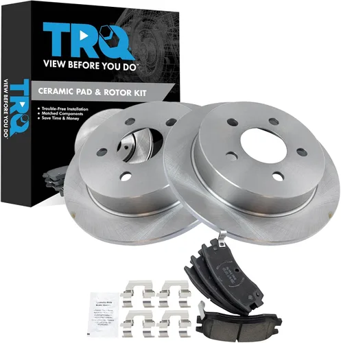 Vista 57 de TRQ Juego de pastillas de freno y rotor de cerámica trasera compatible con Honda Accord V6 1998-02 3.0L con frenos de disco traseros 02-06 Acura RSX