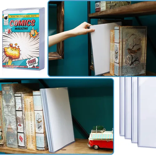 Vista 5 de Yexiya 15 fundas para cómics de 7.6 x 10.7 pulgadas, marco duro de PVC para cómics de la Edad de Plata actual, funda transparente de plástico